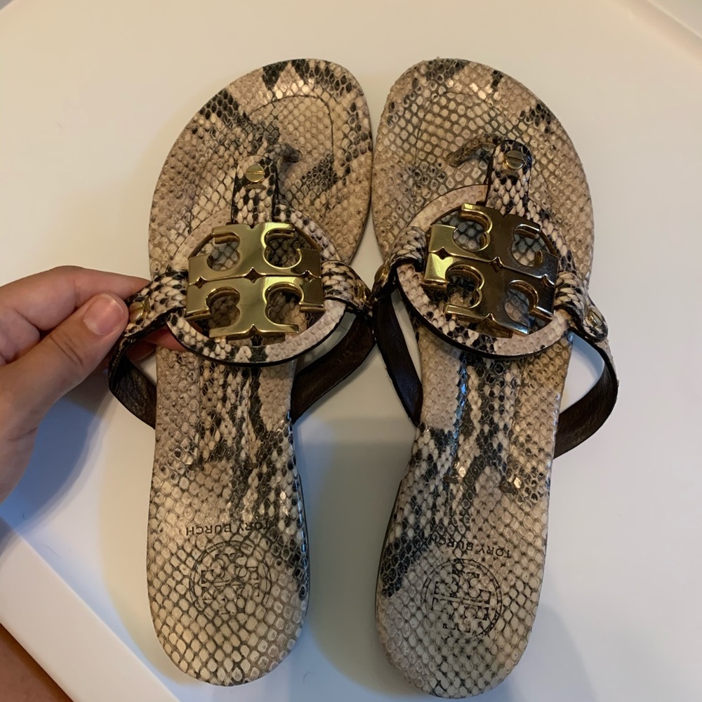 Tory Burch snakeskin Miller sandals